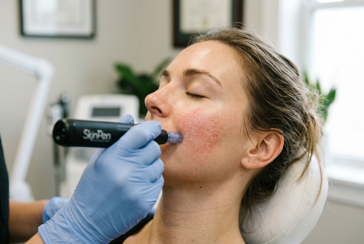 Illustration af microneedling / skinpen