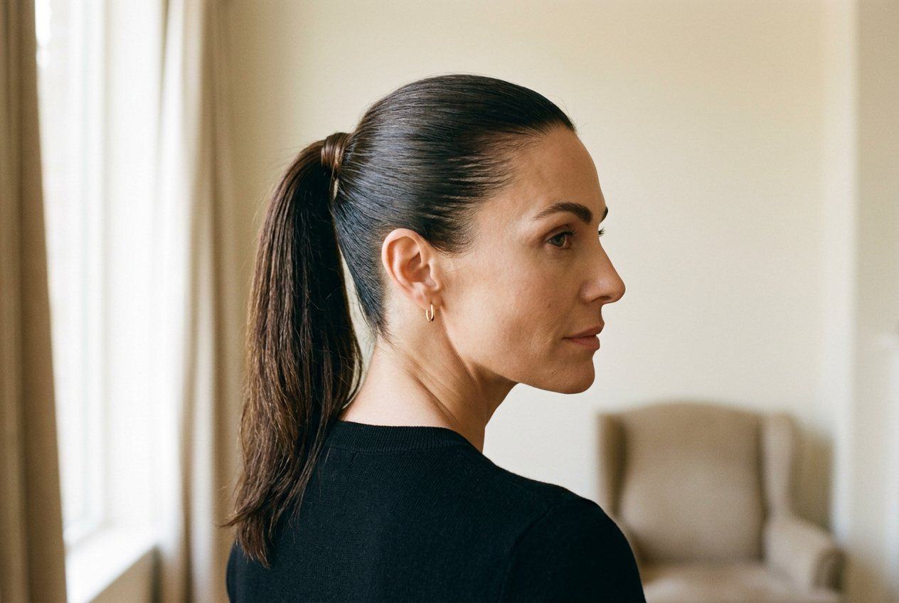 Illustration af ponytail facelift